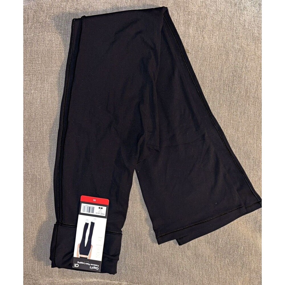 GapFit Women’s Black Solid Foldover Mid Rise Flare Leggings Size XS